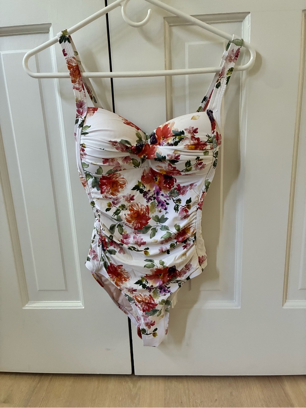White Floral One-Piece Swimsuit for women